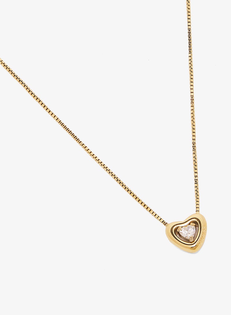 GUESS Crystal Heart Necklace And  Studs - Image 3